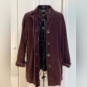 Vintage JJill Purple Corduroy and Velvet Jacet